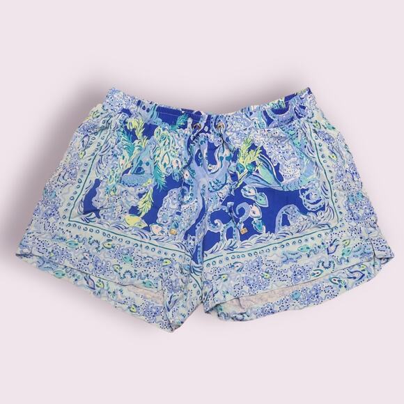 🌴 Lilly Pulitzer Shorts – XS Blue “Current” Print | Coastal Resort Style | EUC - Picture 2 of 9